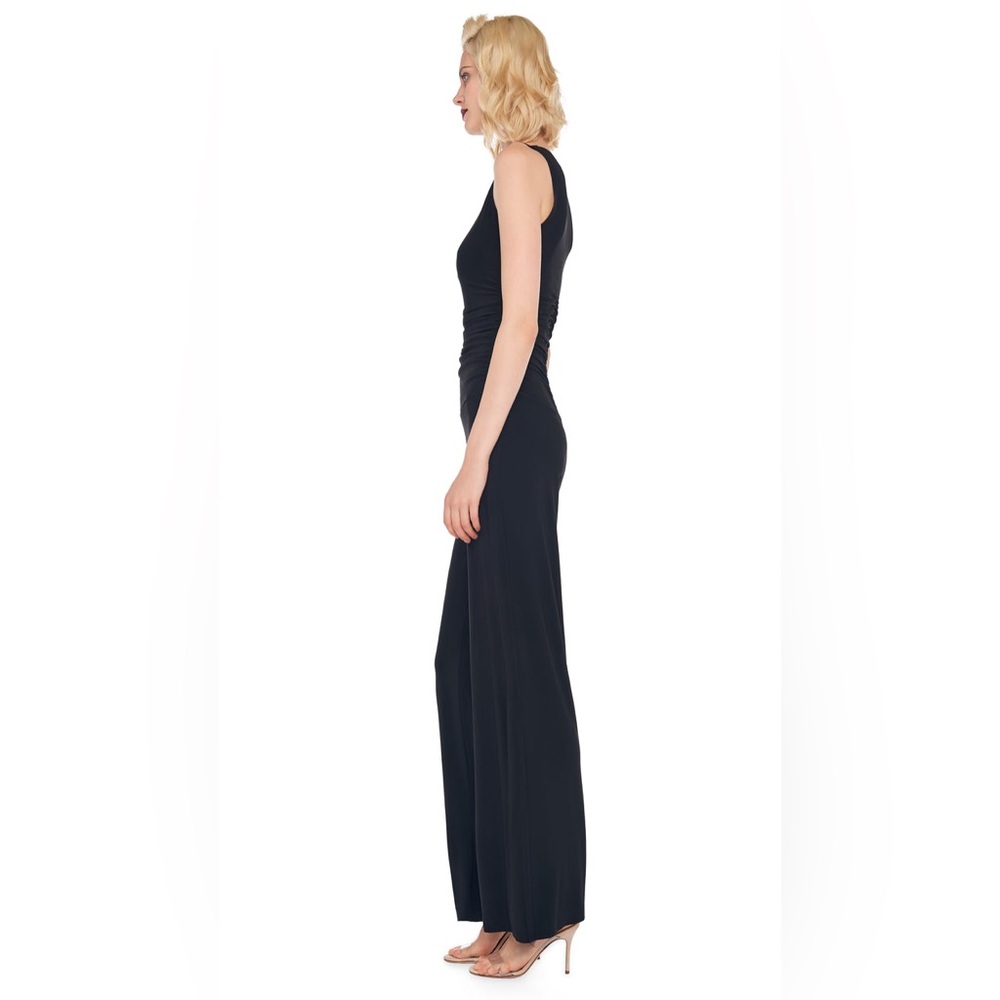 NWT NORMA KAMALI Black Shirred Waist Sleeveless Jumpsuit Size Small - Picture 2 of 14